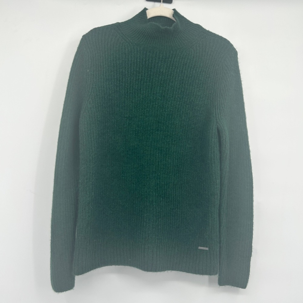 Abercrombie & Fitch Womens Oversized Forest Green Ribbed Mock Neck Sweater Small